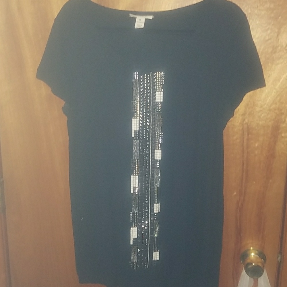 Black and rhinestone tee shirt